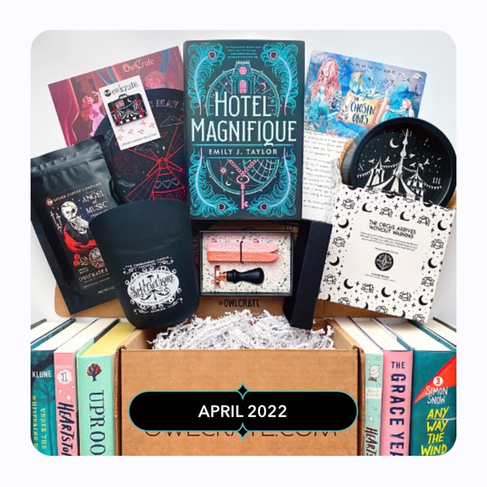 OwlCrate April 2022 Book Box “Peek Behind the Curtain”